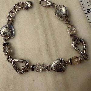 Brighton Silver Heart Charm Bracelet